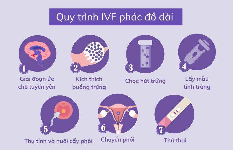 Quy trình làm IVF phác đồ dài